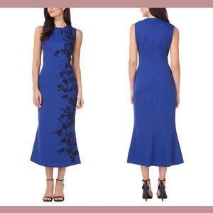 NWT JS Collection [ 2 ] Beaded Sleeveless Cocktail Midi Dress in‎ Sapphire Blue